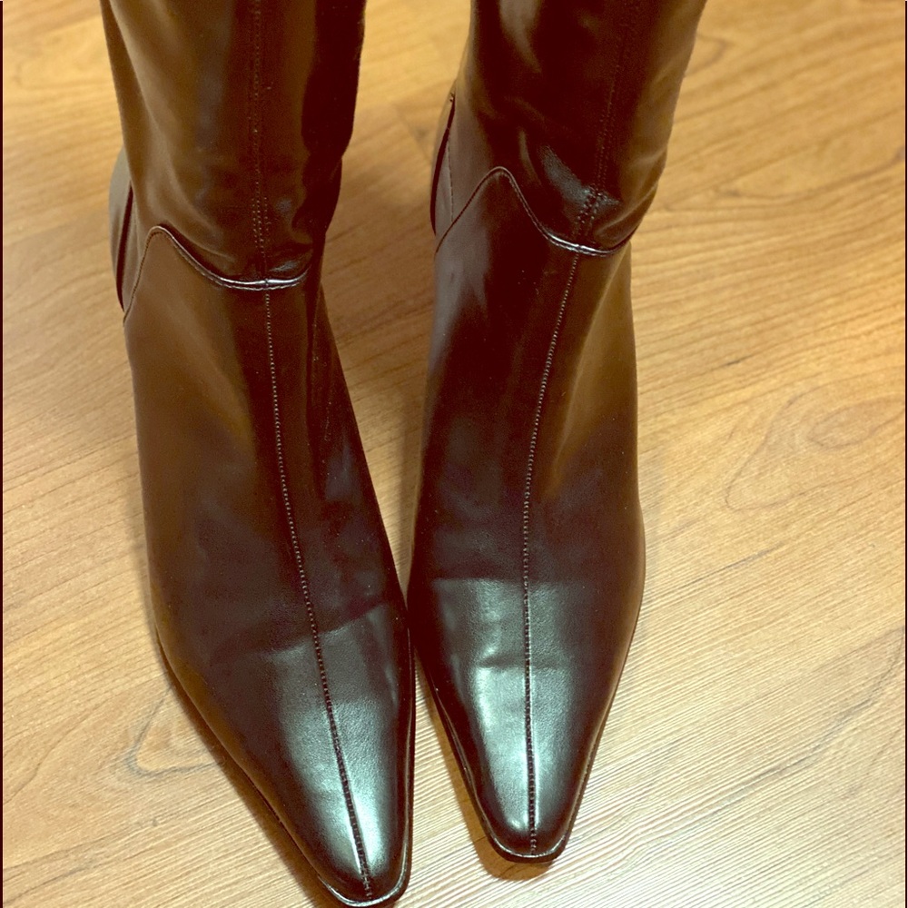 Donald J Pliner Black Leather Lena Pointed Boot